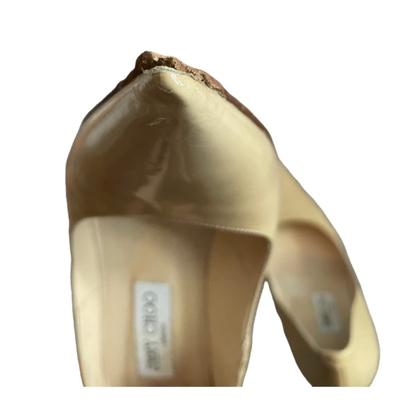 Jimmy Choo Pointed Toe Nude Patent Pumps Size 38 1/2 - Picture 8 of 10